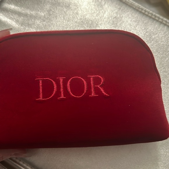 Dior original Red velvet pouch - Picture 1 of 4
